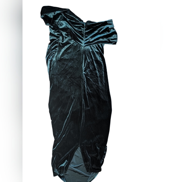 Elegant Club London Maternity Velvet Midi Dress – Emerald Green, US 6 - Picture 3 of 5